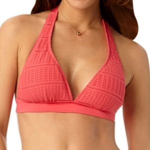 Anne Cole Watermelon Lace Crochet Banded Halter Bikini Bra Top Size XS NWT